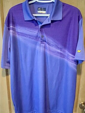 Jack Nicklaus StayDri Men's Large Purple Short Sleeve Golf Polo Shirt